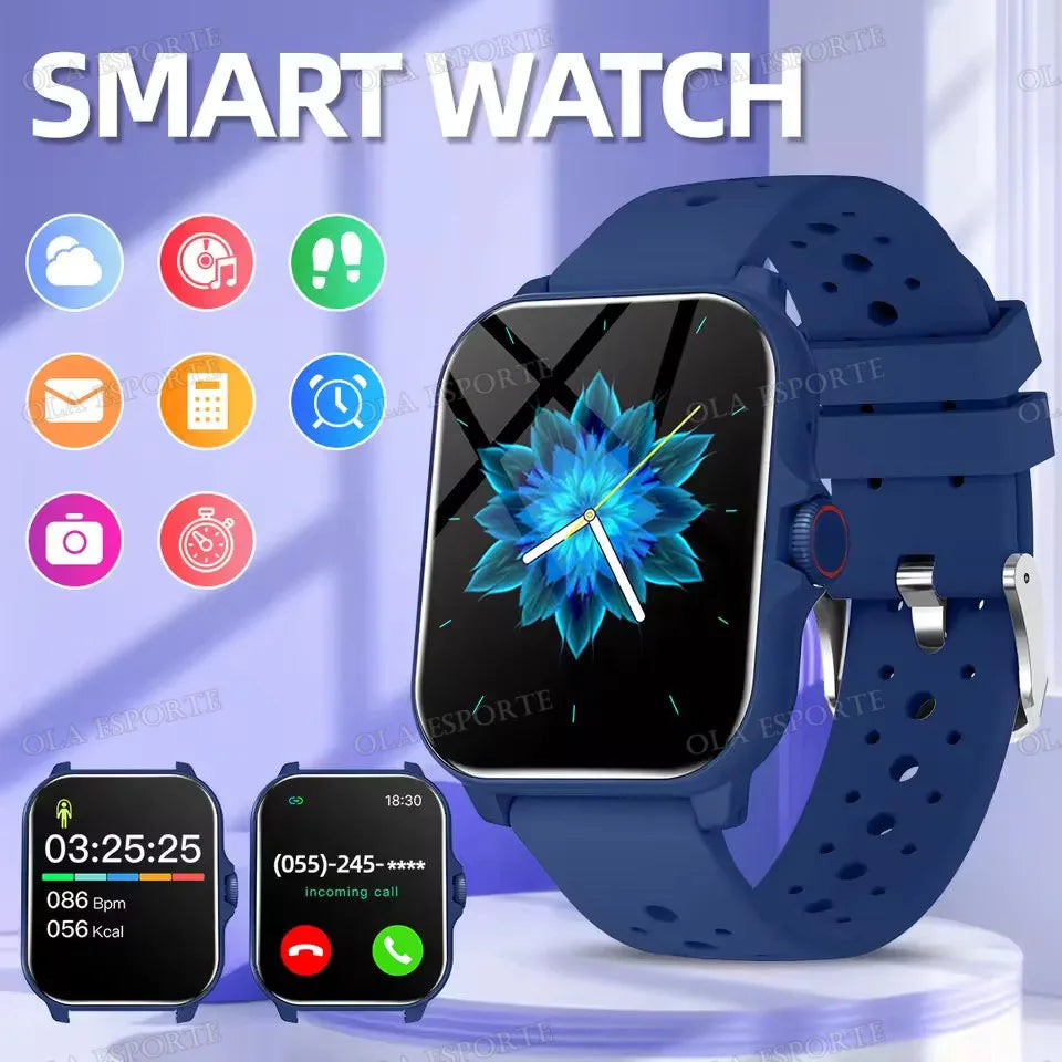 Smart watch, wireless calling /dial, Various APP Reminders,Suitable for men and women, sports watches,for iPhone/Andriod NewHW12 Peaceful Pleasures Health and Wellness Blue