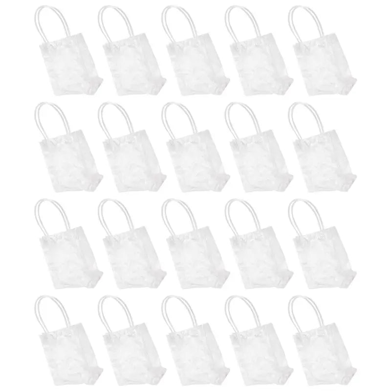 A36T-20Pcs Transparent Gift Bag With Handle Wedding Candy Gift Packaging Reusable Tote Bag Christmas Shower Peaceful Pleasures Health and Wellness