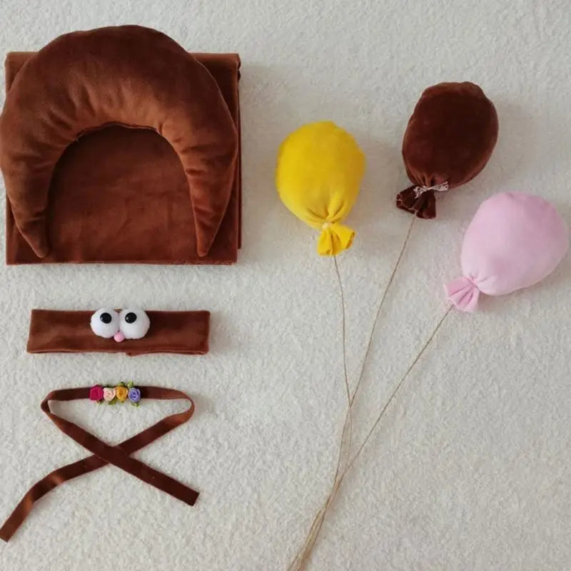Newborn Photography Props Set – Moon Pillow, Blanket & Headbands