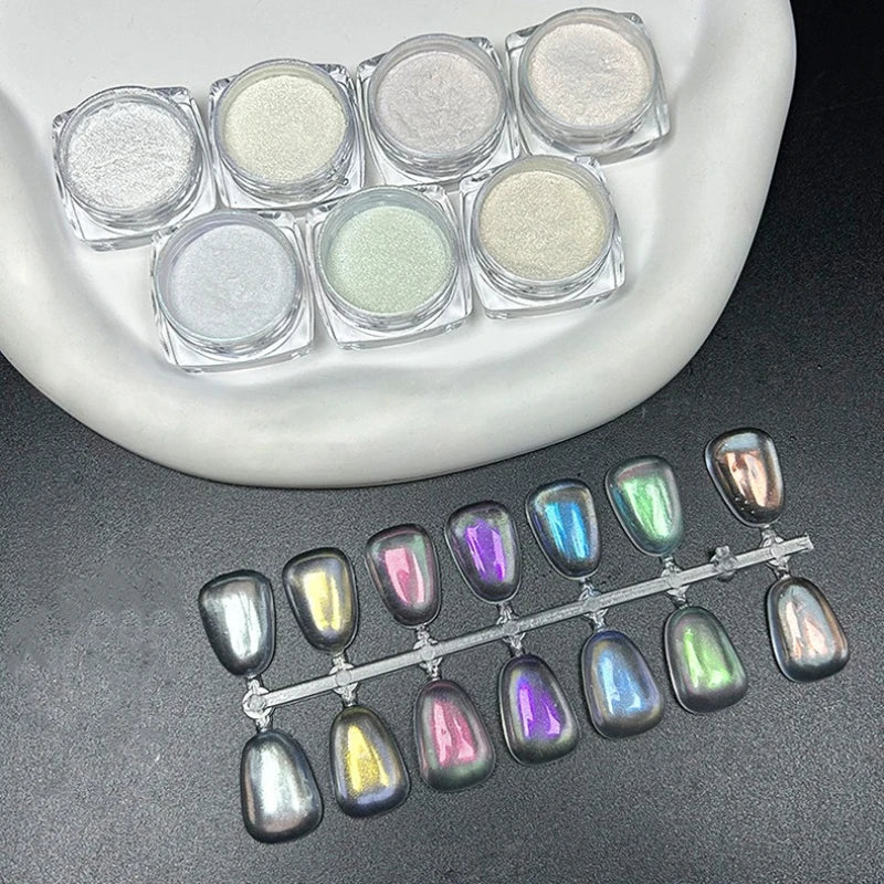 Icy Aurora Holographic Nail Glitter Powder | Polarizing Shine 1g