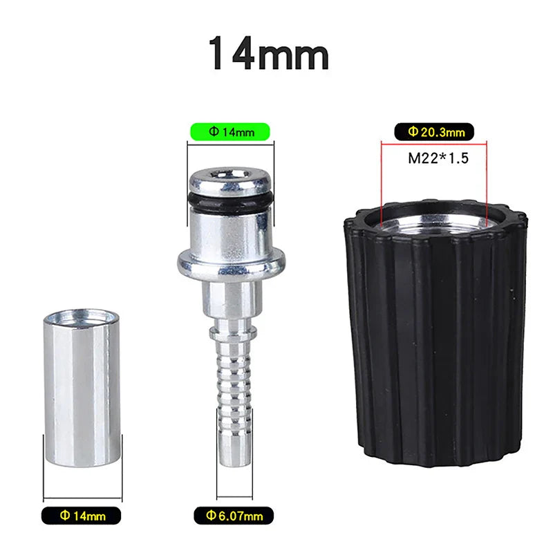 M22 Pressure Washer Hose Insert Fitting D14/D15mm Ring Nut