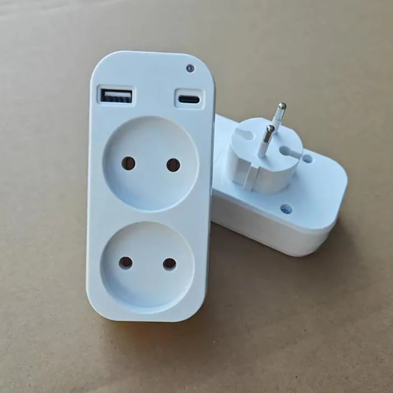 European Dual USB Wall Socket Converter Plug – 110-240V