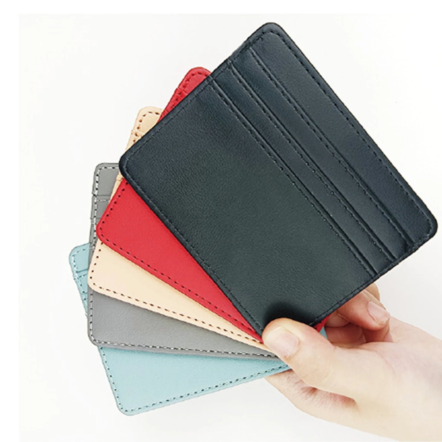 Travel-Ready PU Leather Card Holder Top Open Multi Card Slot Vintage Card Case Slim Wallet for Men and Women 8x10cm Peaceful Pleasures Health and Wellness