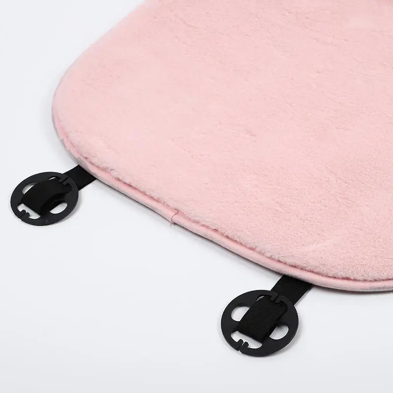 Cute Pink Plush Car Seat Cushion | Soft Winter Warm Car Pad