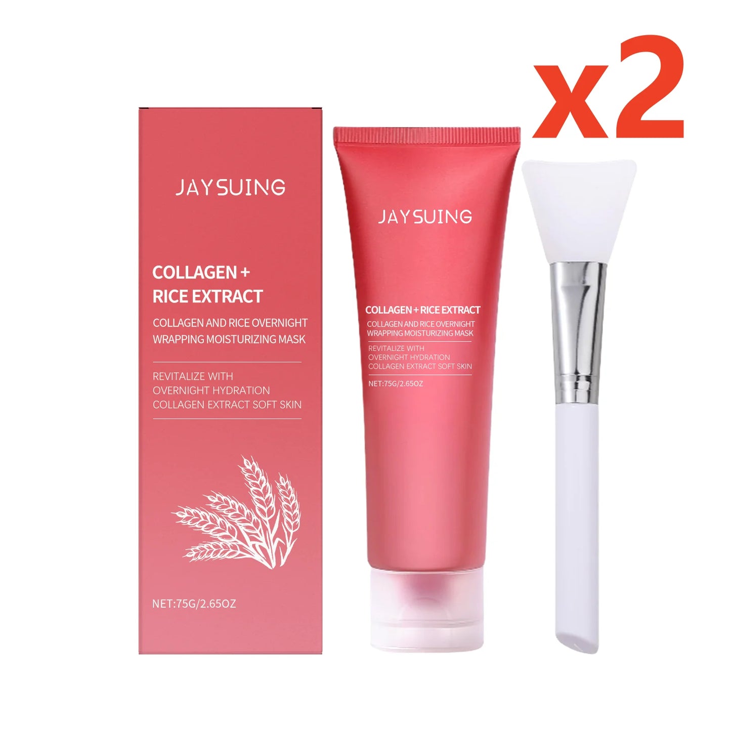 Rice Moisturizing Peel-Off Facial Mask for Skin Revitalization Peaceful Pleasures Health and Wellness 2x75g boxed 75g