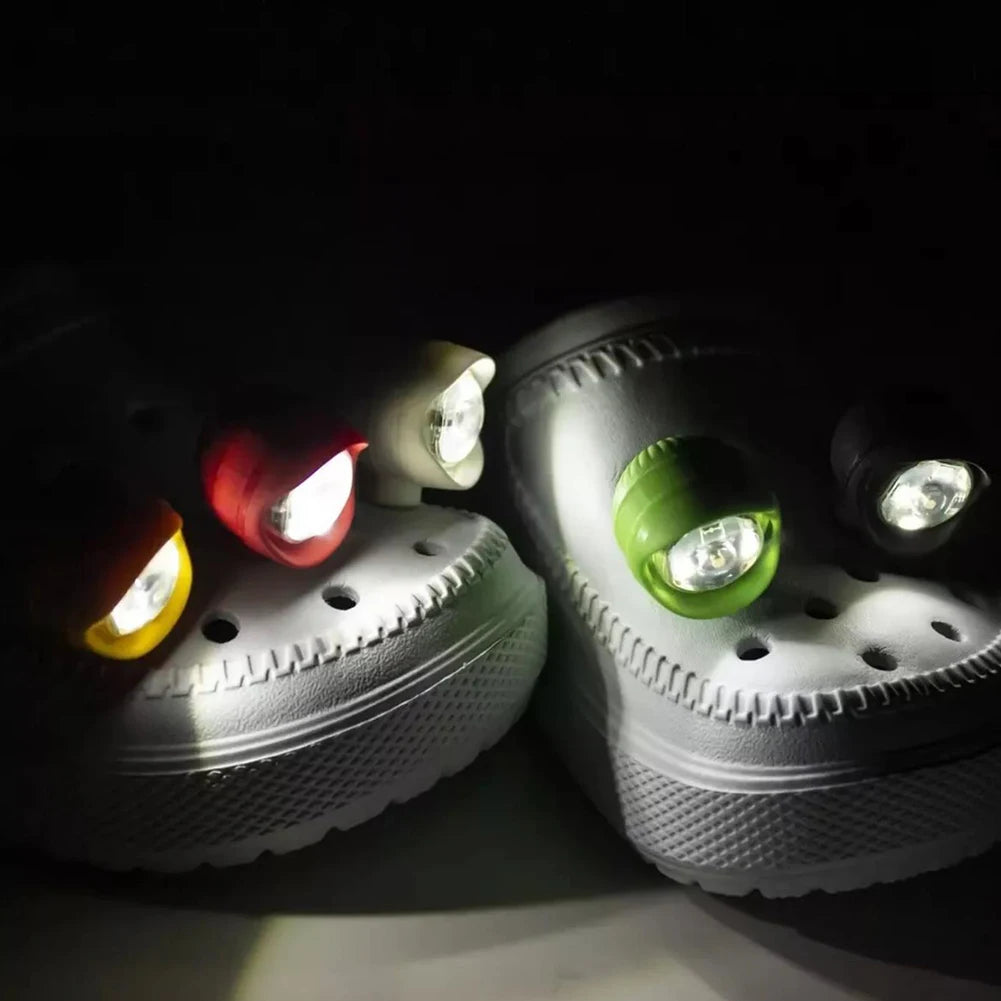 2pcs Hollowed-Out Shoes Lights Glowing Slipper Decoration Charm Headlights For Crocs Cloggs Shoe Headlight Waterprof Hiking Peaceful Pleasures Health and Wellness