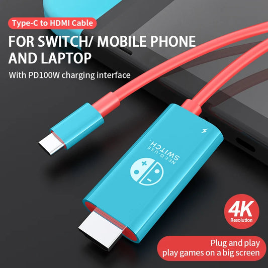 2M USB-C to HDMI 4K Cable 100W PD Charging | Gopala USB-C HDMI Cable Peaceful Pleasures Health and Wellness