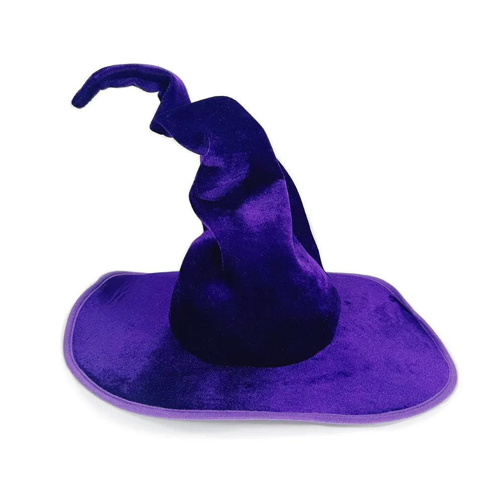 Velvet Witch Hat | Soft Retro Pleated Halloween Costume Hat
