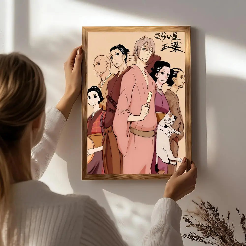 Anime H-House of Five Leaves Poster HD Self Adhesive Waterproof Wall Art Ideal for Home Office Dorm Bedroom Great Gift Peaceful Pleasures Health and Wellness White8 30X40cmNoframe