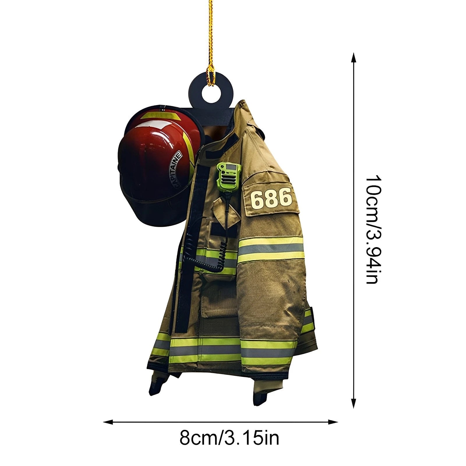 Firefighter Theme Pendant with Lanyard Adding Christmas Ambience Hangings for Table Bookshelf Fireplace Decor Peaceful Pleasures Health and Wellness