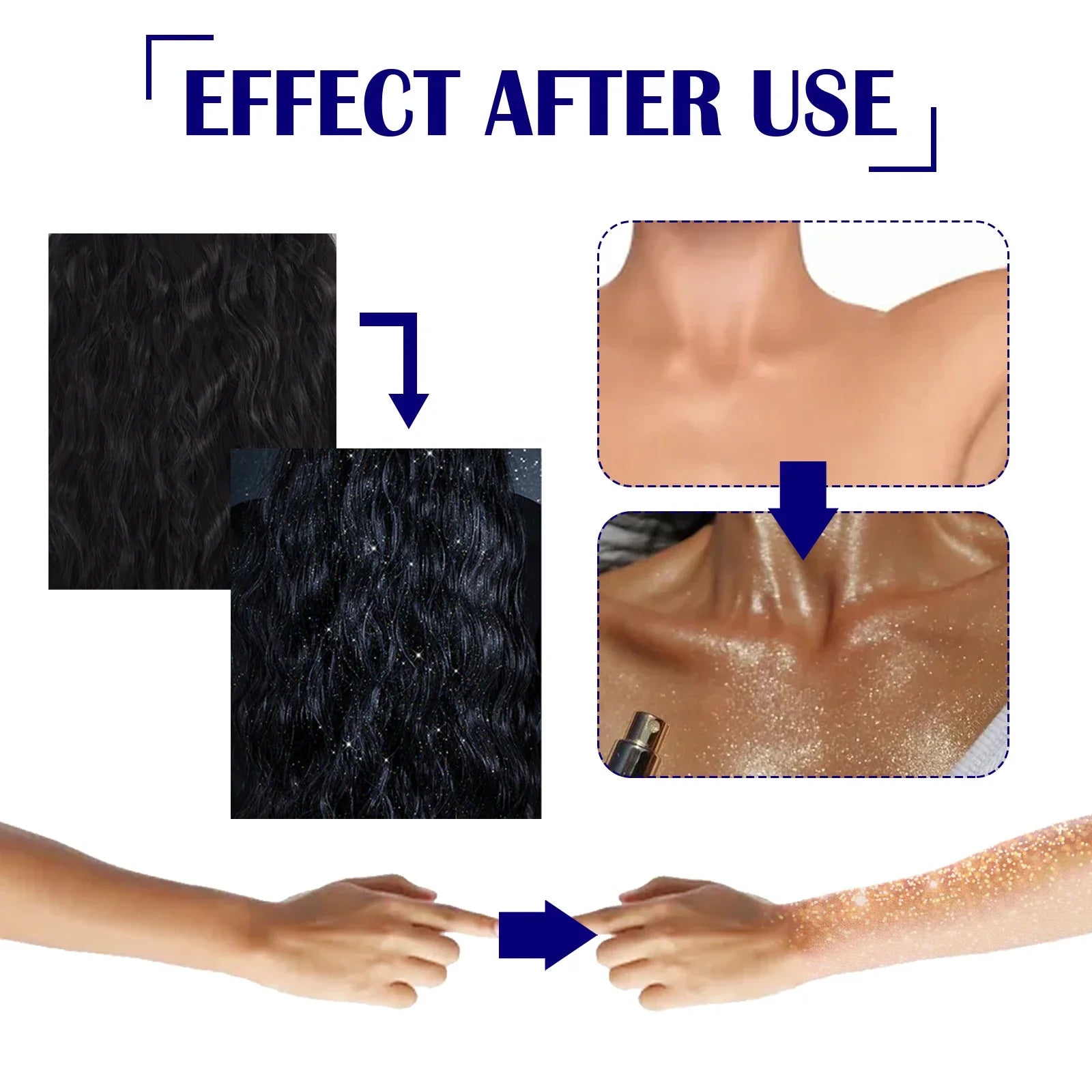 Holographic Glitter Spray for Hair & Body – Silver Shimmer Peaceful Pleasures Health and Wellness