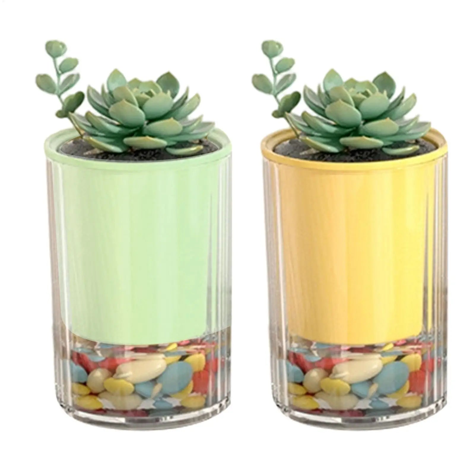 Self-Watering Double-Layer Flower Pot | Desktop Indoor Planter Self-Watering Planter Peaceful Pleasures Health and Wellness