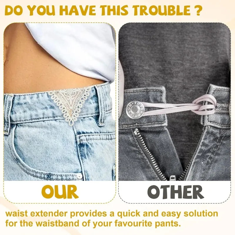 6-piece Lace Jeans Waist Extension Strap Adjustable Suitable Women's
