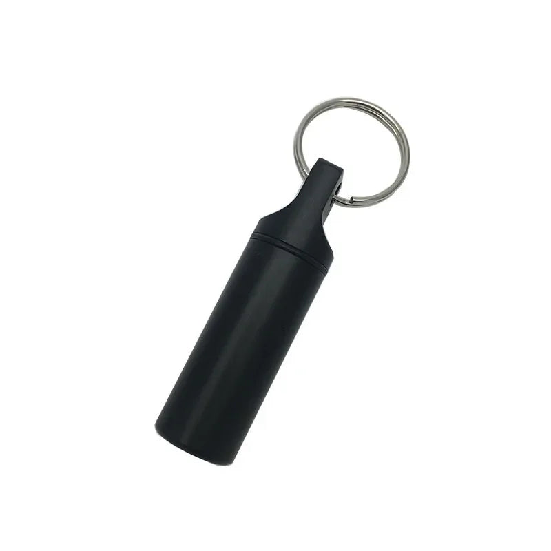 Aluminum Waterproof Pill Box Cases with Sealed Storage, Flat Head, Round Alloy Cartridge and Keychain for Vitamin Fish Oils Peaceful Pleasures Health and Wellness