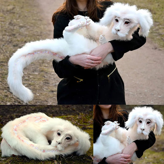 2023 New Falkor The Luckdragon Soft White Plush Doll Toy Ornaments Home Decoration Ornaments Pp Cotton Safety Material Gift Peaceful Pleasures Health and Wellness
