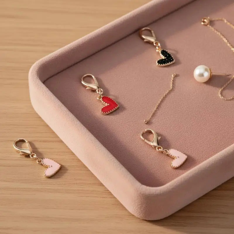10pcs Heart Shape Keychains – Alloy Love Key Ring Set for Women