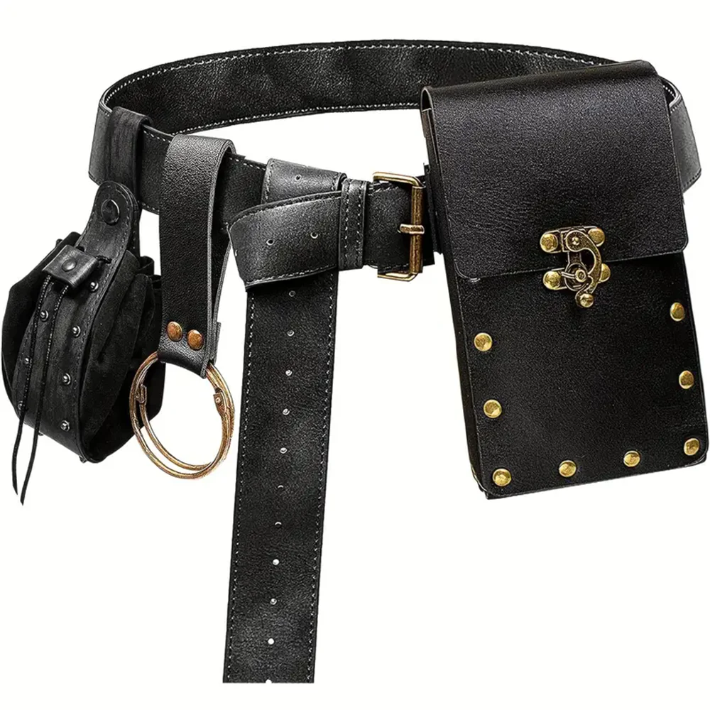Cosplay Medieval Retro Belt Renaissance Copper Coin Waist Bag Viking