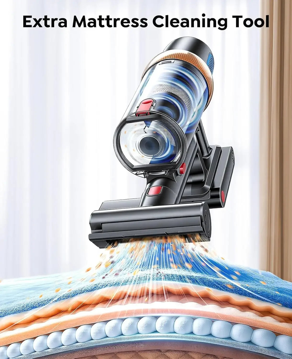 Upgraded Cordless Vacuum Cleaner 650W 55KPA 70Mins, Self-Standing with Mattress Tool for Pet Hair Floors Carpets Peaceful Pleasures Health and Wellness