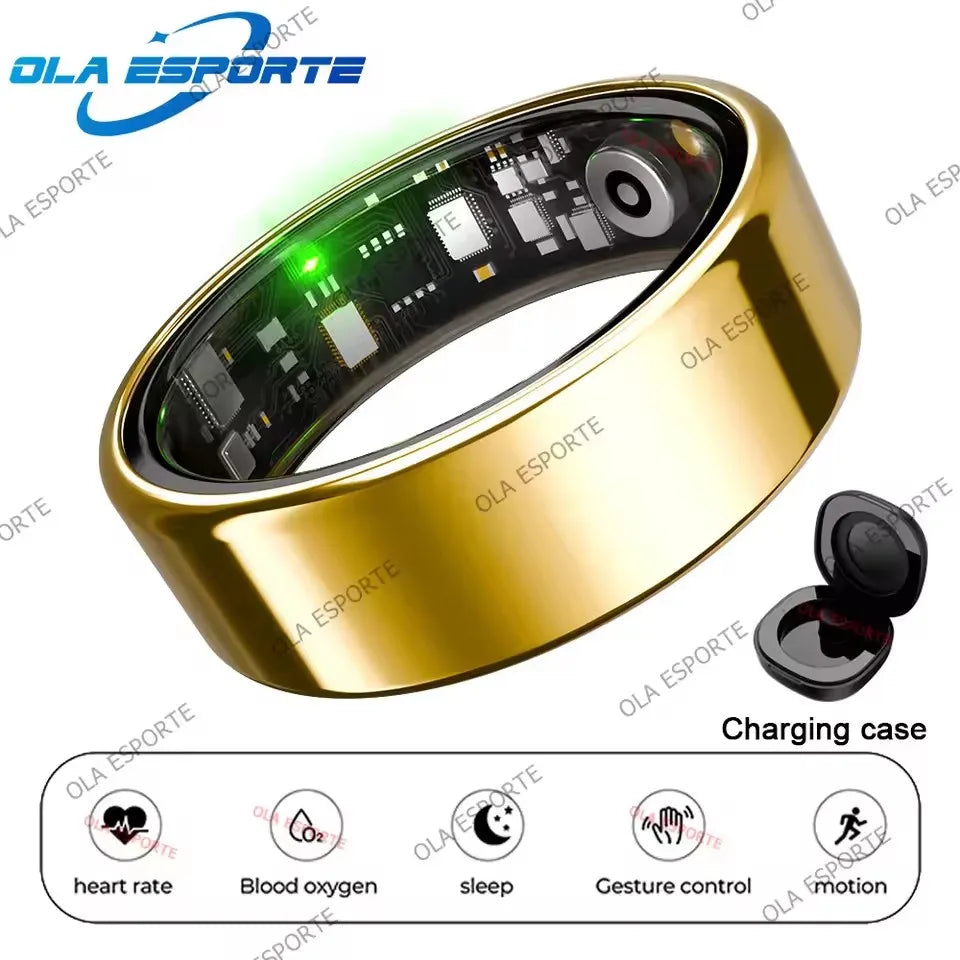 Smart Ring Bluetooth Call Heart Rate Blood Pressure Monitor Men Womenes Smartring 5ATM Waterproof Health Multi Sports Ring 2025 Peaceful Pleasures Health and Wellness Gold Pro 8