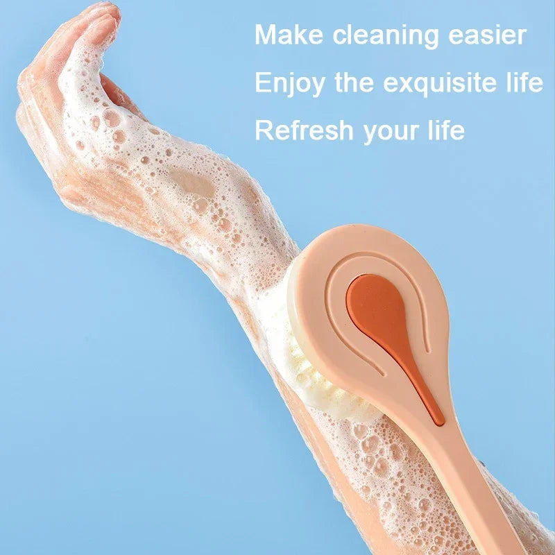 Long-handled Soft-bristled Bath Brush Bathroom Back Scrubbing Ball Brush Mud Scrubbing Magic Tool To Wipe The Back Bath Brush Peaceful Pleasures Health and Wellness