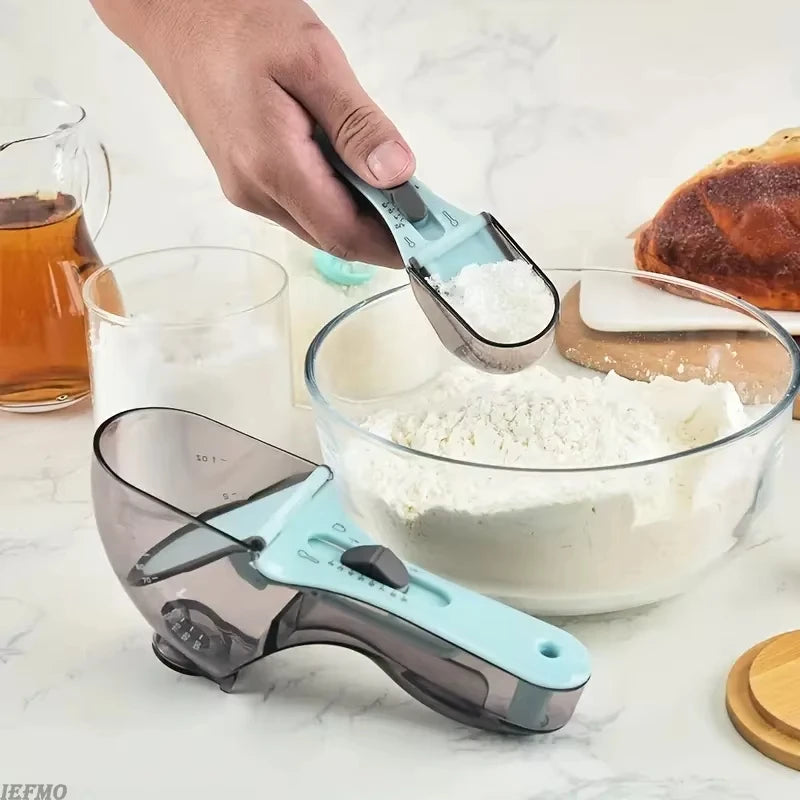 Adjustable Measuring Spoon Baking Plastic Measuring Spoon Kitchen Tool Plastic Scale Measuring Spoon Adjustable Measuring Spoon Peaceful Pleasures Health and Wellness