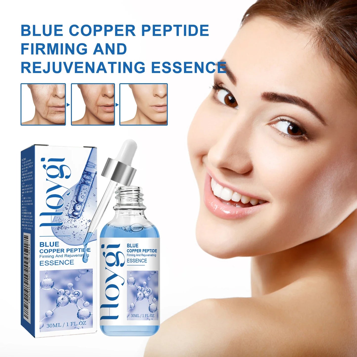 Blue Copper Peptide Face Serum – Firming, Hydrating, Brightening