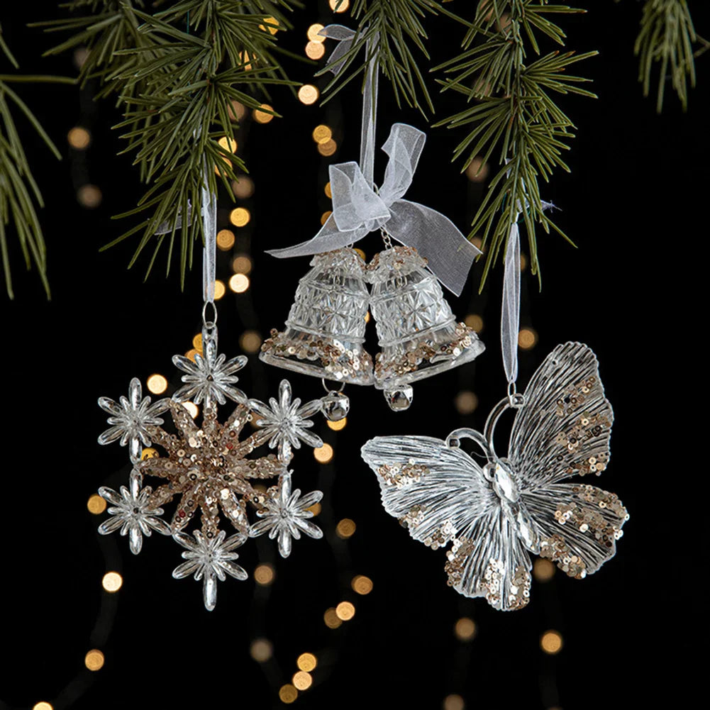 Crystal Acrylic Snowflake Christmas Ornaments – Transparent