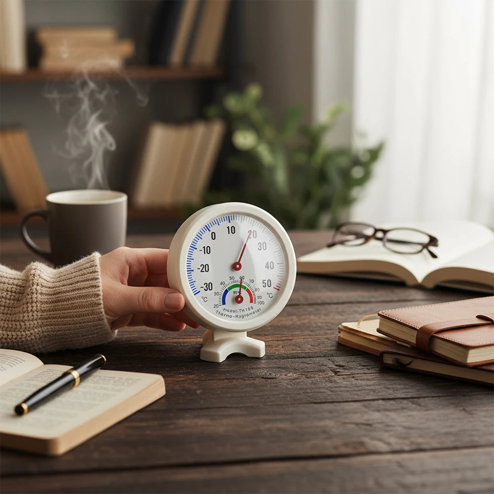 Bell-shaped Analog Hygrometer Temperature Gauge Indoor Outdoor Wet