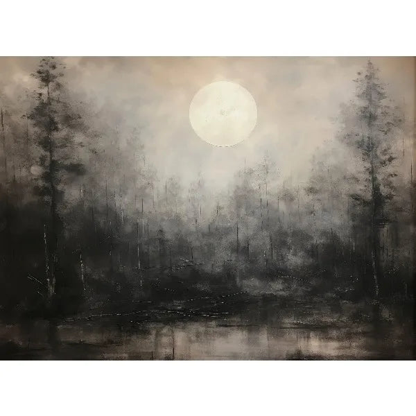 Vintage Spooky Halloween Prints Poster Dark Ghost Pumpkin Autumn Canvas Painting Moody Wall Art Gallery Living Room Home Deco Peaceful Pleasures Health and Wellness 9 50x70cm Unframed