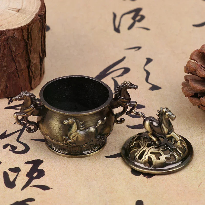 Vintage Alloy Horse Incense Burner | Lotus Censer 2026 Incense Burner Peaceful Pleasures Health and Wellness