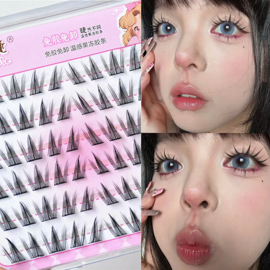 Manga Self-Adhesive False Eyelash Clusters | Press-On Lashes False Eyelashes Peaceful Pleasures Health and Wellness style 1