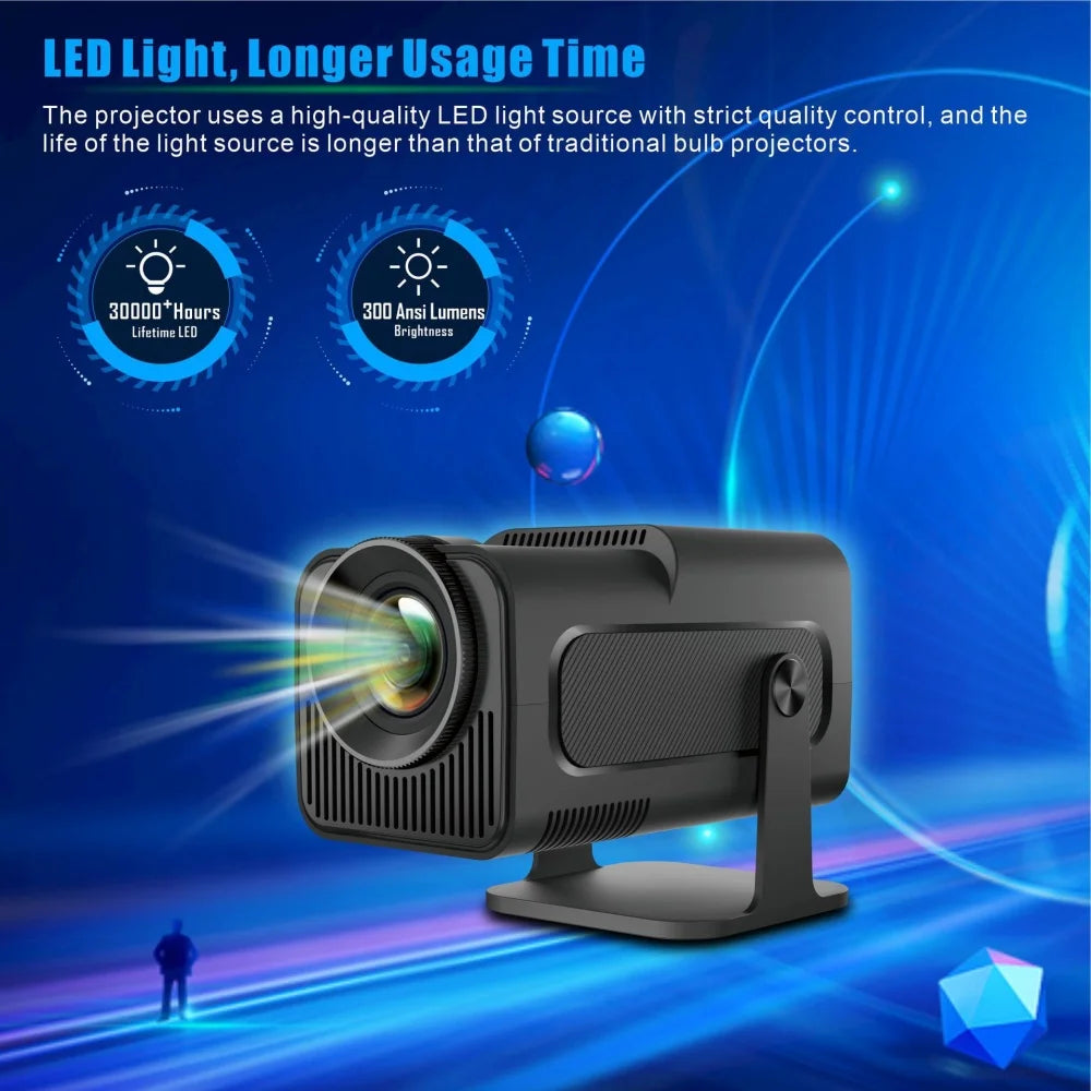 Mini Portable Projector Newly Native HY320 720P Android11 4K 300ANSI Projector Wifi6 BT5.0 Cinema Outdoor Rotable Projector Peaceful Pleasures Health and Wellness