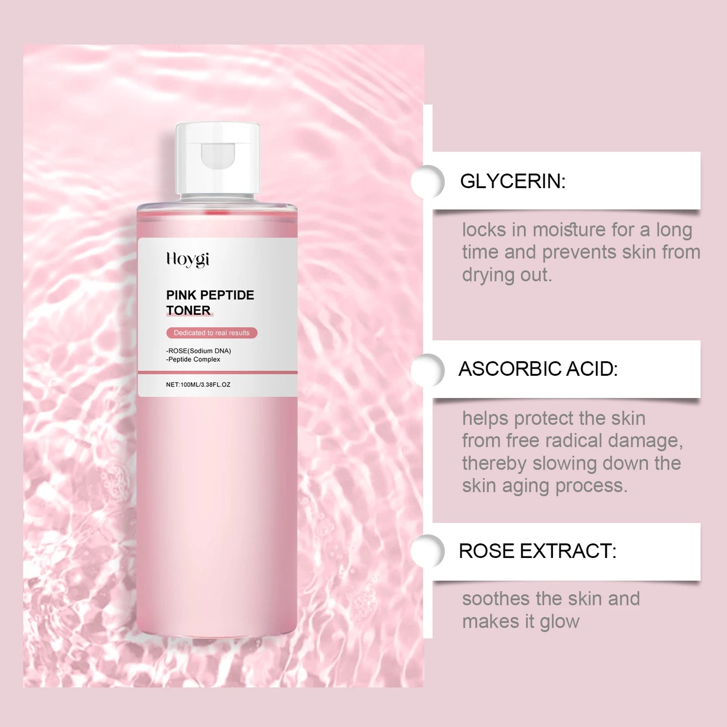 Rose Peptide Toner – Brightening, Hydrating & Soothing 100ml