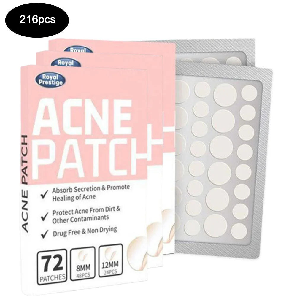 72pcs Invisible Salicylic Acid Acne Patches Anti-Acne Spot Treatment, Waterproof Pimple Concealer, Repair Stickers for Blemish Peaceful Pleasures Health and Wellness 216pcs