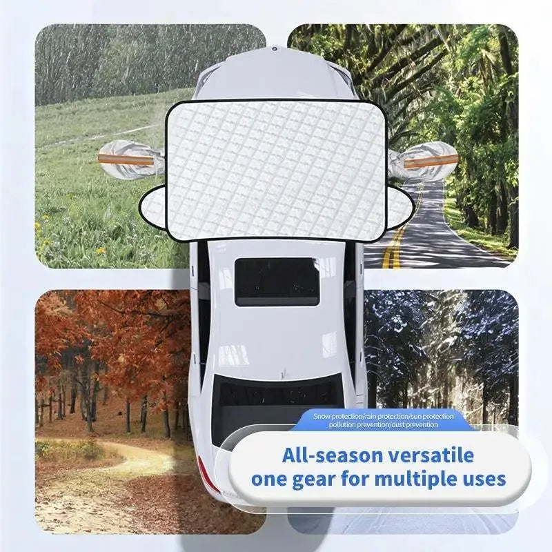 Car Snow Guard Windshield Frost Protection Cover, Magnetic Absorb Sunshade Front Car Shield, Anti-Snow Car Hood Protector Peaceful Pleasures Health and Wellness