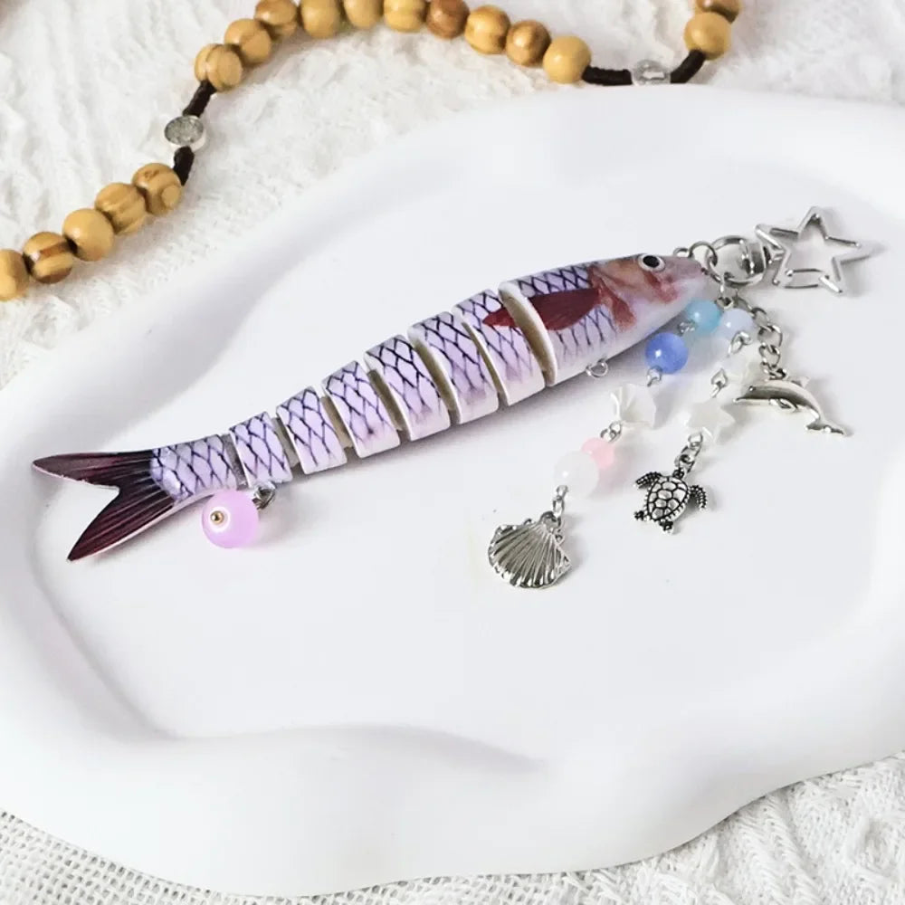 Multi-Jointed Simulation Fish Keychain – Backpack Pendant Gift