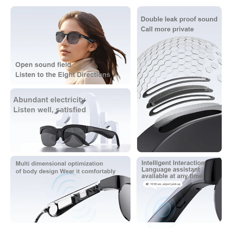 2026 New Smart Glasses Bluetooth Call Voice Assistant Music Outdoor Sport Smartglasses Men Women UV-Protection SunGlasses Peaceful Pleasures Health and Wellness