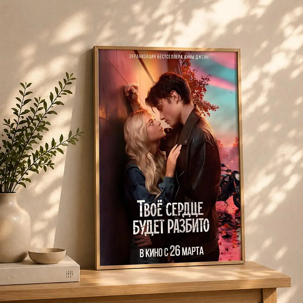 Your Heart Will Be Broken Movie Poster | HD Self-Adhesive Wall Art Movie Wall Poster Peaceful Pleasures Health and Wellness White4 21X30cmNoframe