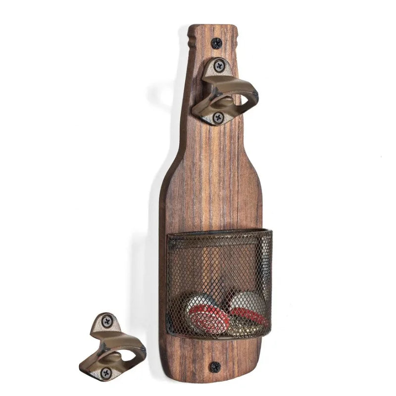 1PC Multi-functional Industrial Style Beer Bottle Opener - Decorative Wall Mounted Pendant for Catering Bar Peaceful Pleasures Health and Wellness