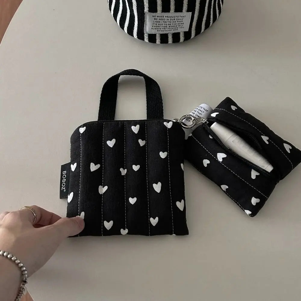 New Korean Version Instagram Style Design Change Storage Bags Cute Hand Held Bags Makeup Lipstick Card Bag Portable Cloud Bags Peaceful Pleasures Health and Wellness
