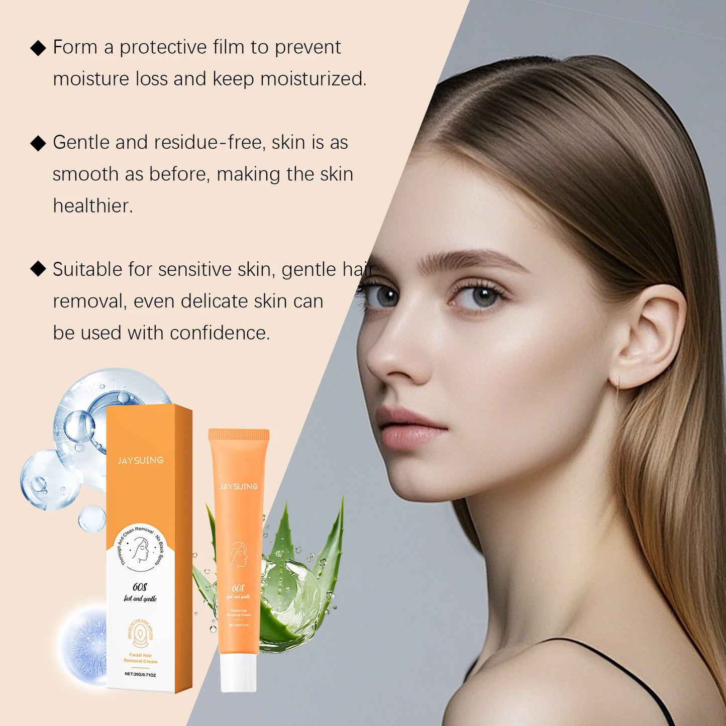 Jaysuing Facial Hair Removal Cream – Lip & Underarm 20g