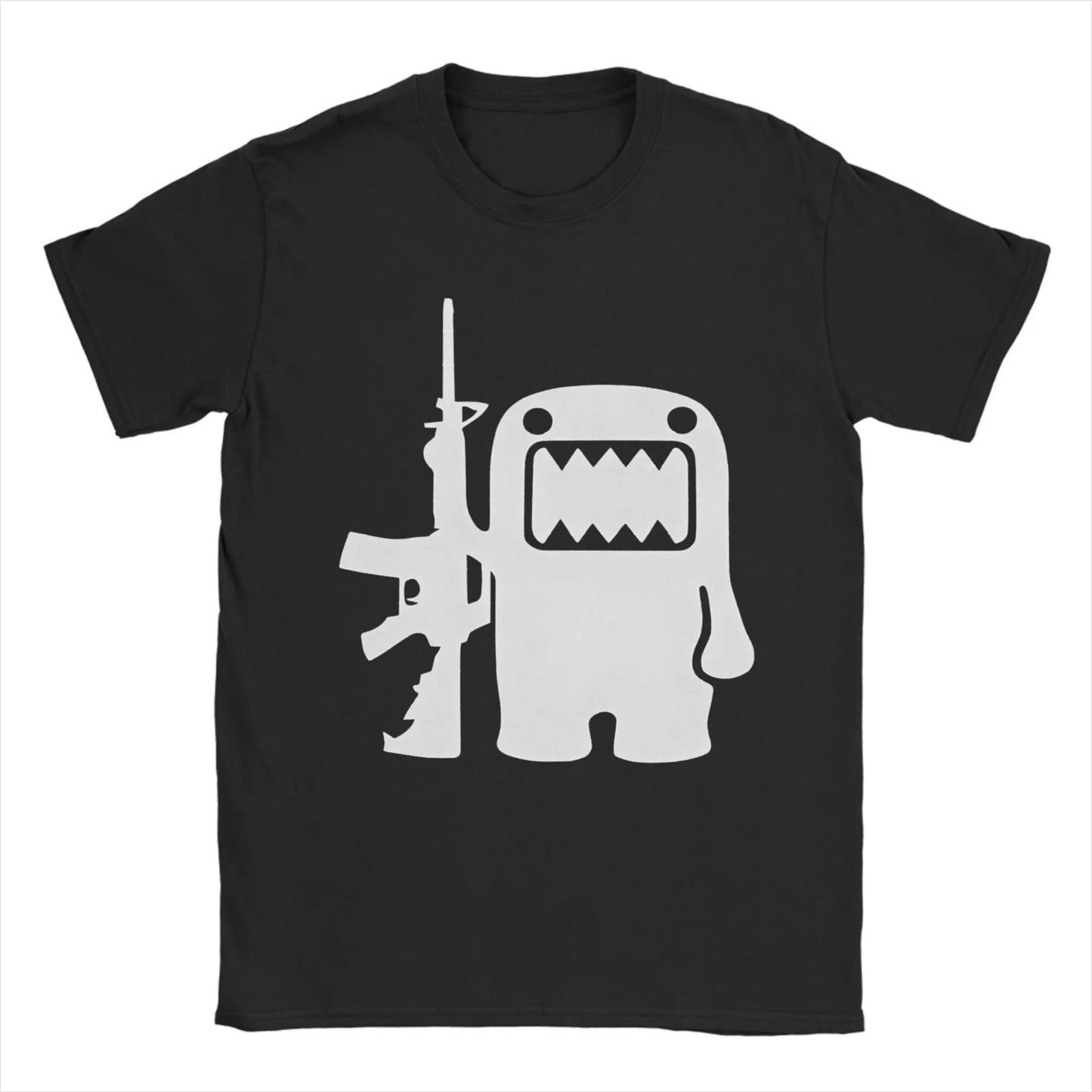 Novelty Domo Kun T-Shirt Men O Neck Pure Cotton T Shirts Short Sleeve Tees Gift Idea Clothes Peaceful Pleasures Health and Wellness
