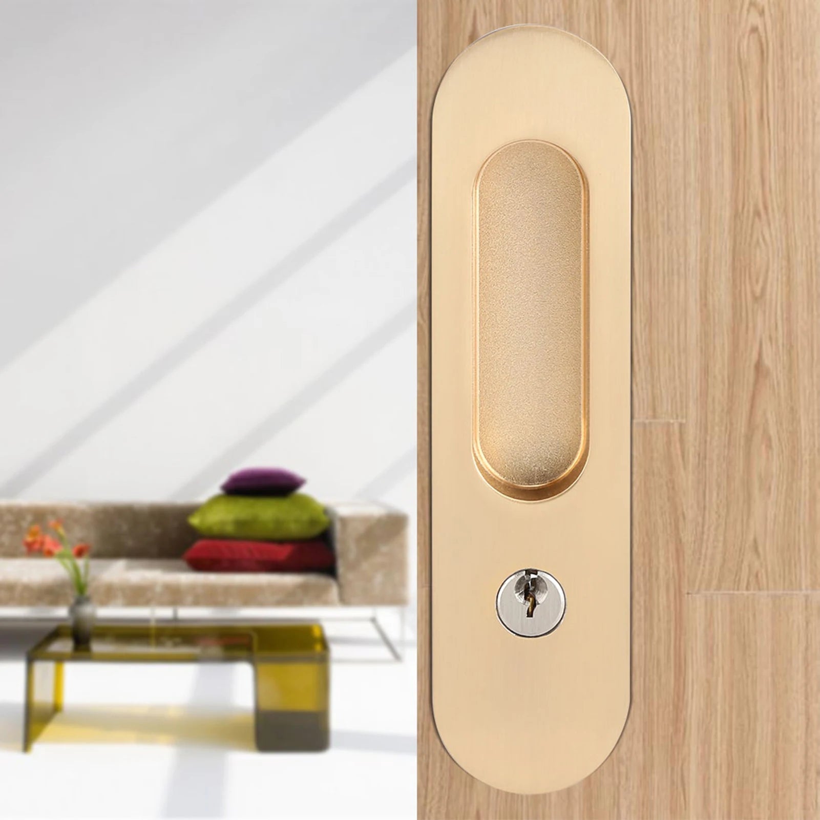 Barn Handle Sliding Handle Antitheft with Keys for Barn Wood Furniture Hardware Sliding Peaceful Pleasures Health and Wellness