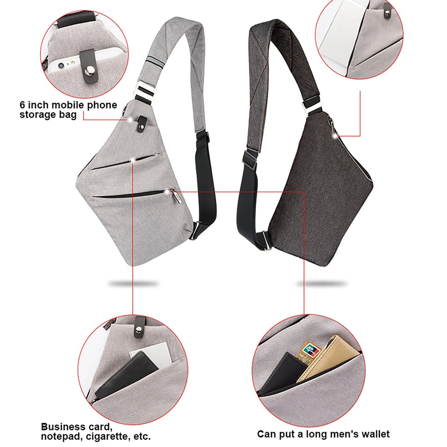 Travel Hiking Chest Bag Daypack Adjustable Strap Thin Lightweight Soulder Bag for Travel Sports Camping Hiking Peaceful Pleasures Health and Wellness