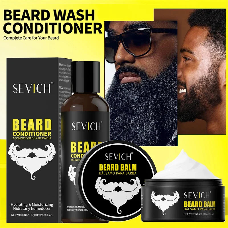 Men's Beard Care Set – Shampoo, Conditioner & Moisturizer