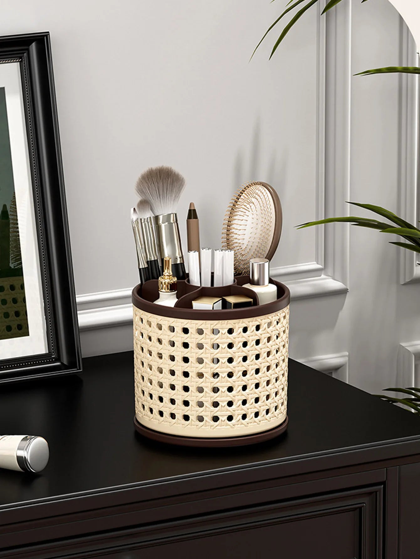 1Pcs Rotating Pen Container Multifunctional Desktop Organizer ‌Makeup Brush Holder for Stationery Storage Box Office Supplies Peaceful Pleasures Health and Wellness