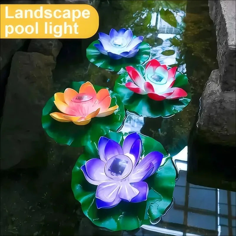 Solar Floating Lotus LED Lamp – Pond, Garden & Fish Tank