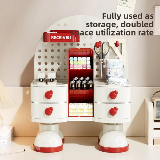 Multifunctional Desktop Organizer | Drawer, Pegboard & Compartments Desktop Organizer Peaceful Pleasures Health and Wellness