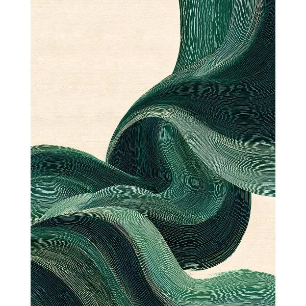 Japandi Wabi-Sabi Zen Abstract Wave Canvas Wall Art Print