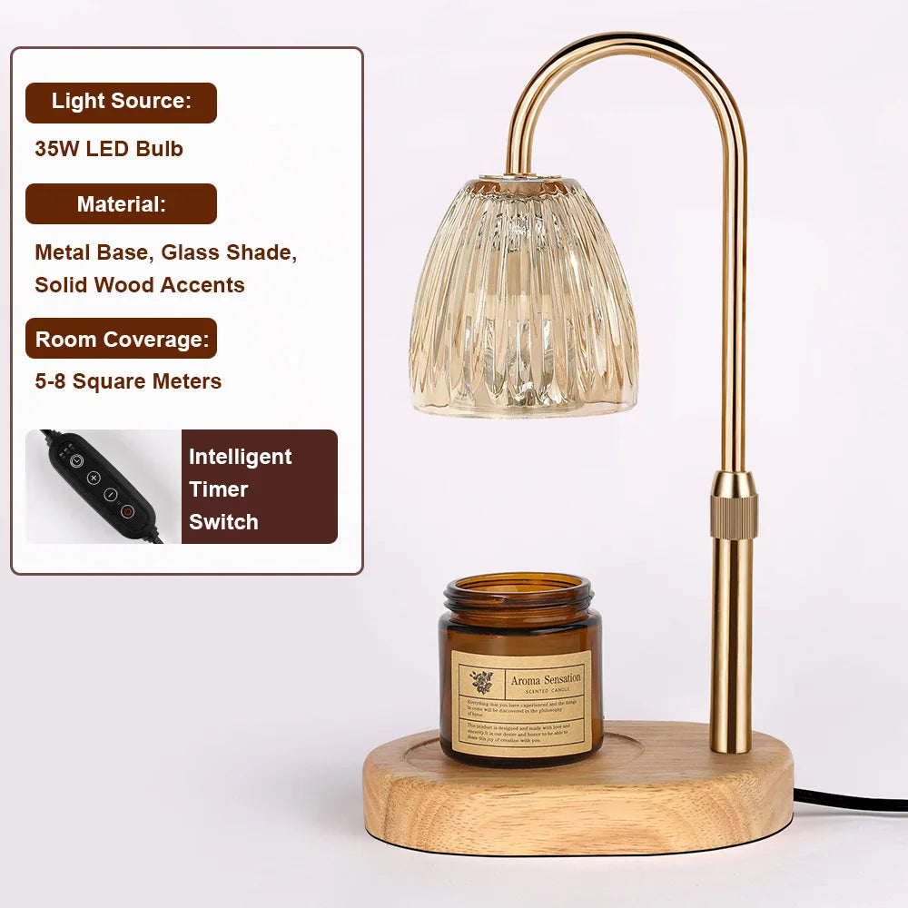 RUNTOIN Dimmable Candle Warmer Lamp with Timer | Wax Melt Night Light